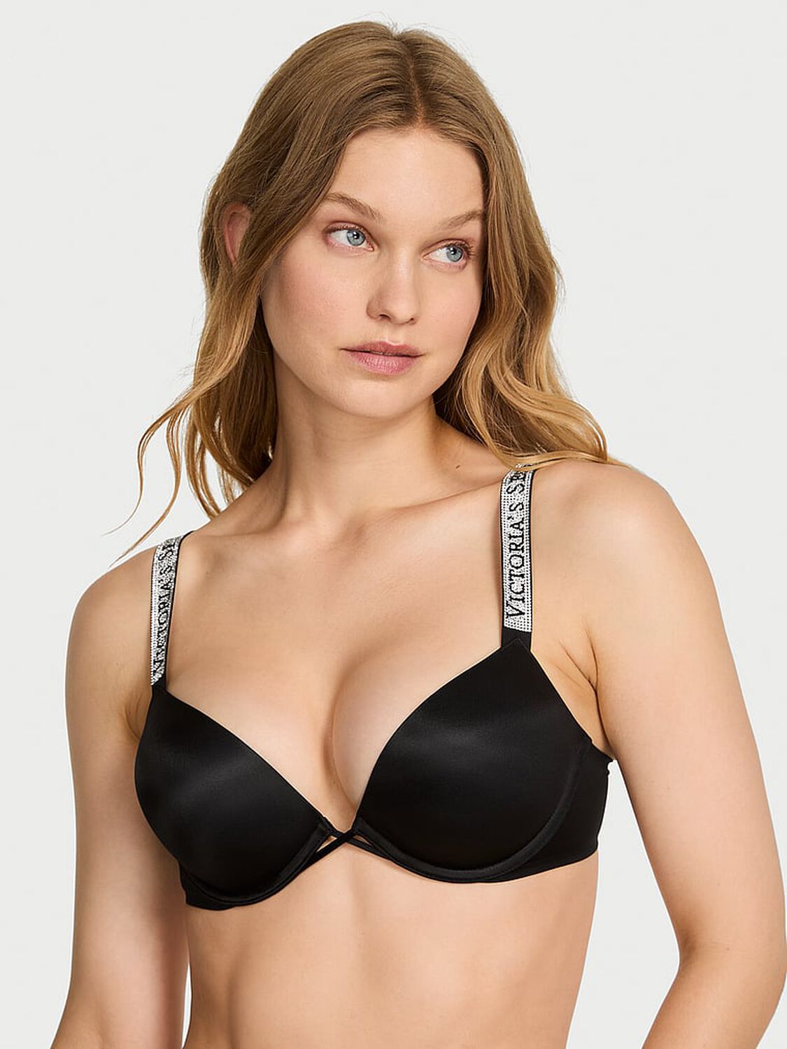 vs Very Sexy Bombshell Sunset Ombr&eacute; Shine Strap Add-2-Cups Push-Up Bra Black 1 of 4 