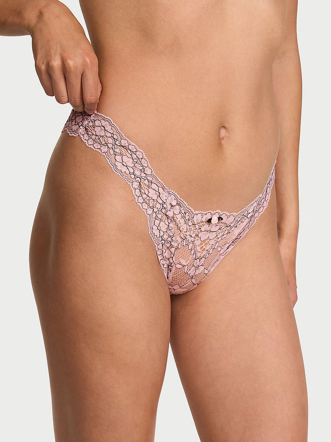 vs Dream Angels Lace Brazilian Panty Angel Pink Xdye 1 of 3 