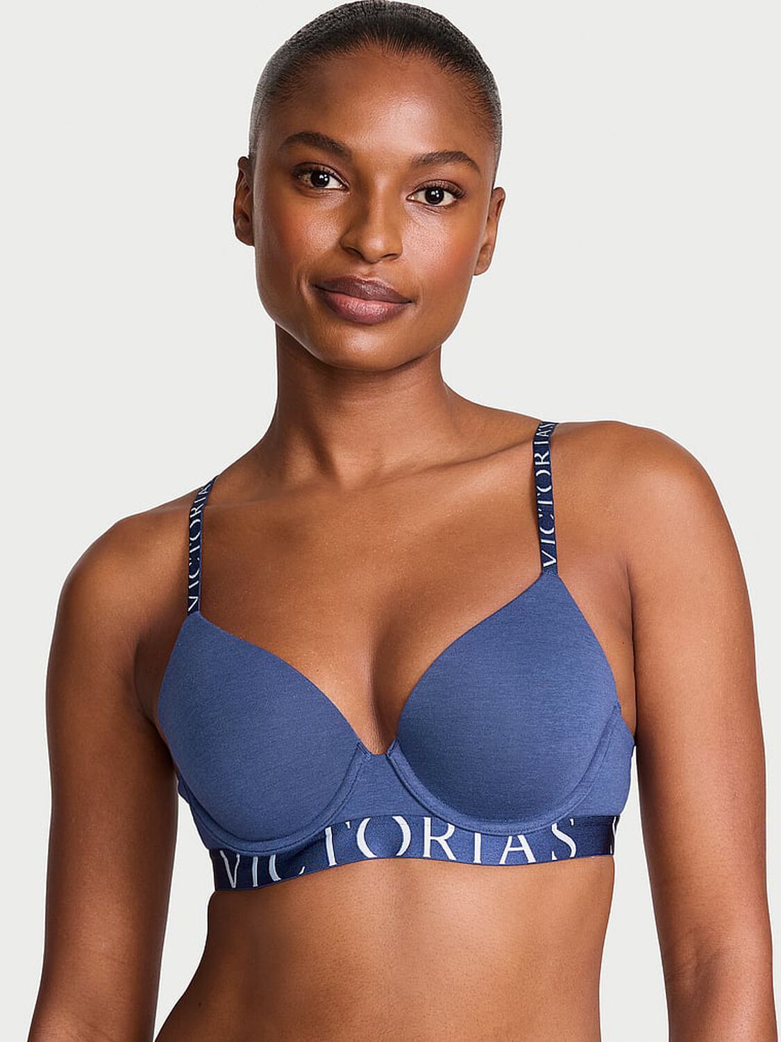vs The T-Shirt Perfect Shape Cotton Exploded Logo Push-Up Bra 1 of 2 