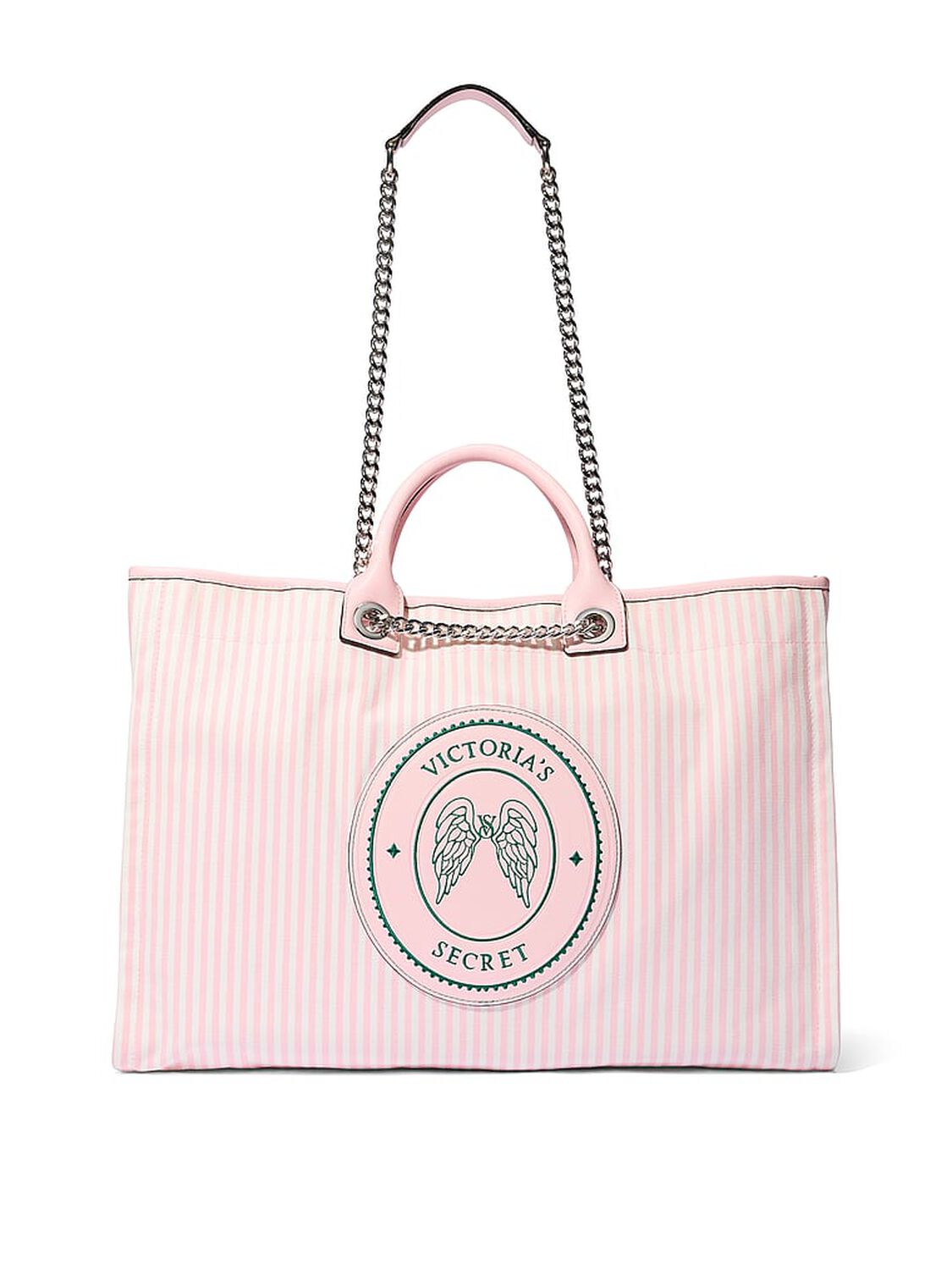 vs Victoria's Secret Chain Strap Tote Bag Small Heritage Stripe 1 of 3 