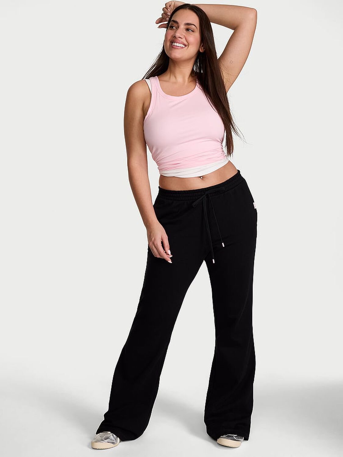 vs Angel Essentials Off-Duty Terry Flare Sweatpant Black 1 of 3 
