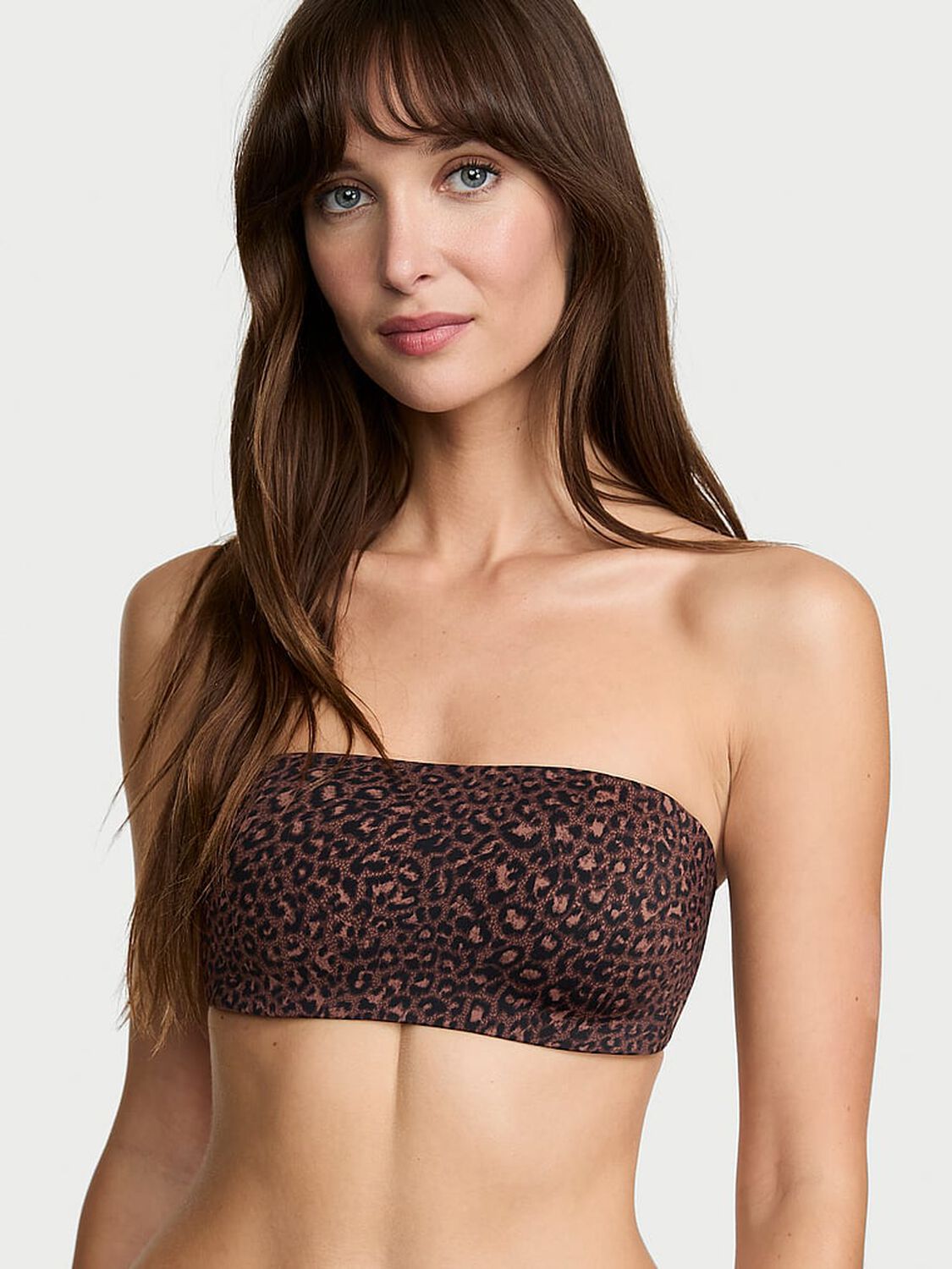 vs Invisible By Victoria&rsquo;s Secret Push-Up Wireless Bandeau Strapless Bra Ganache Leopard 1 of 4 