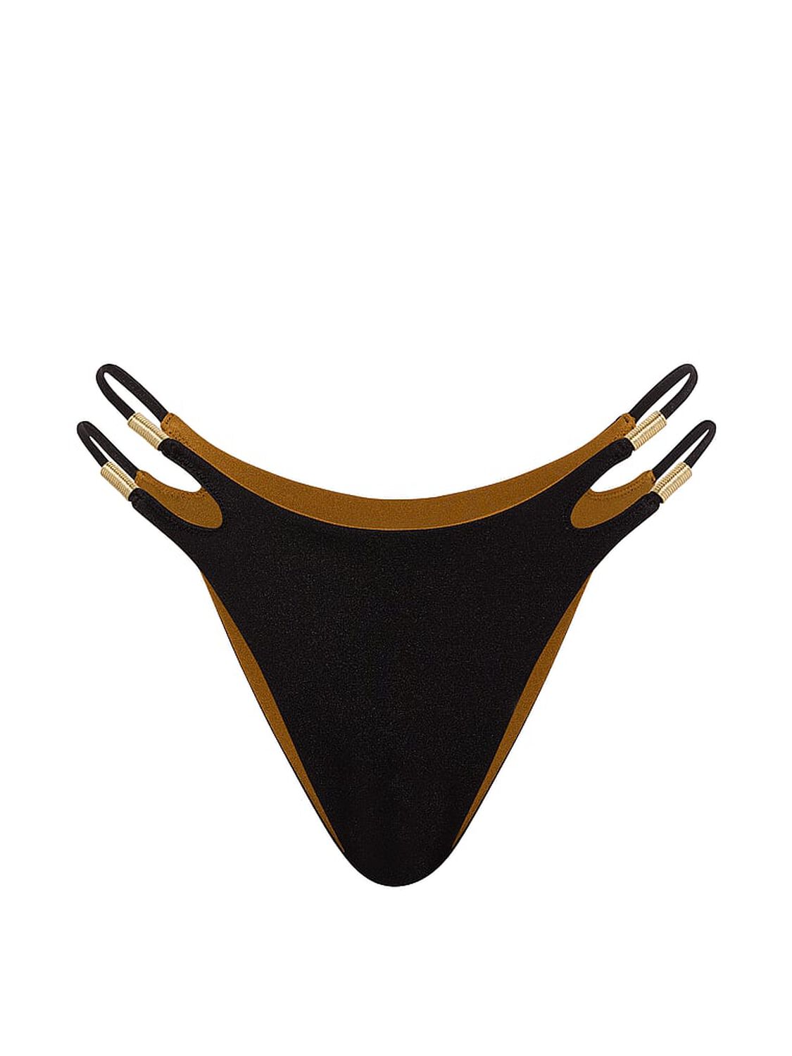 vs Victoria's Secret Swim Reversible Cut-Out Rings Brazilian Bikini Bottom Black 3 of 3 