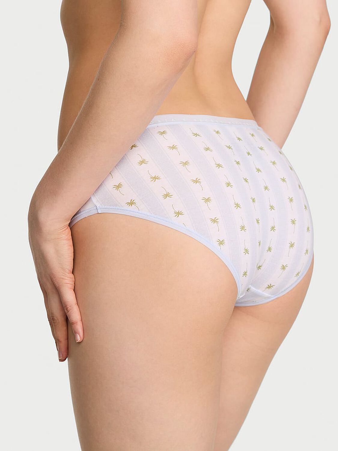 vs Victoria's Secret Stretch Cotton Hiphugger Panty Palm Stripe 2 of 3 