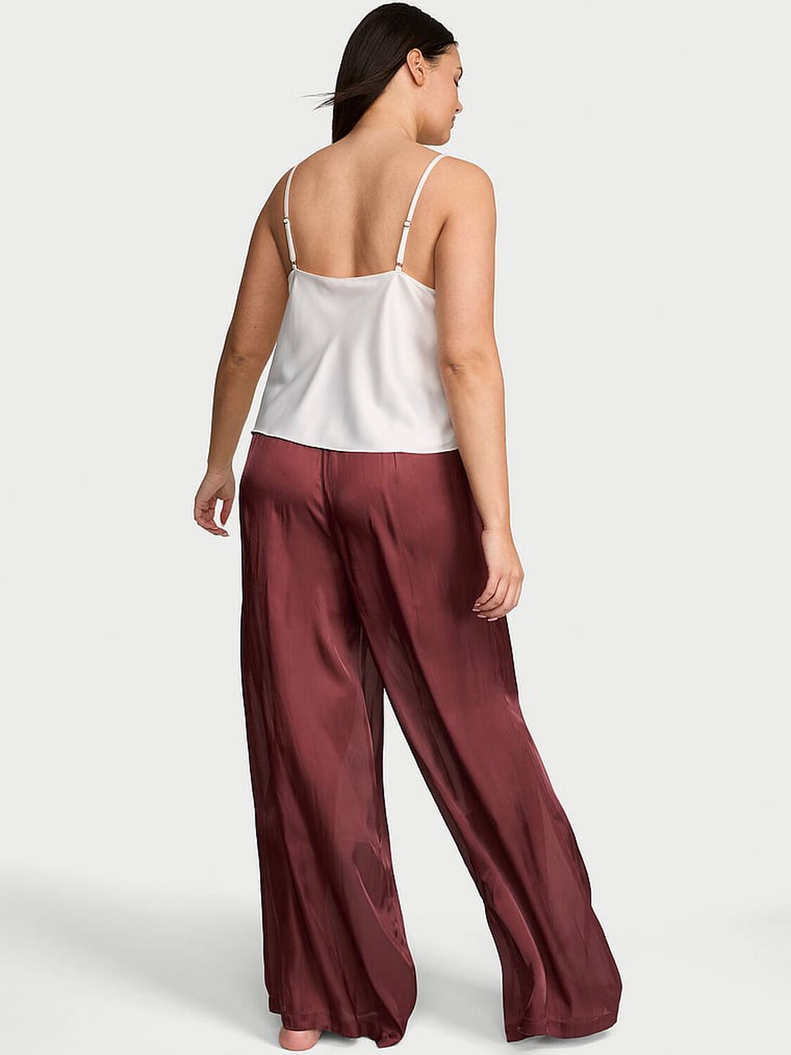 vs Victoria's Secret Luxe Sheer Satin Wide-Leg Pant 2 of 4 