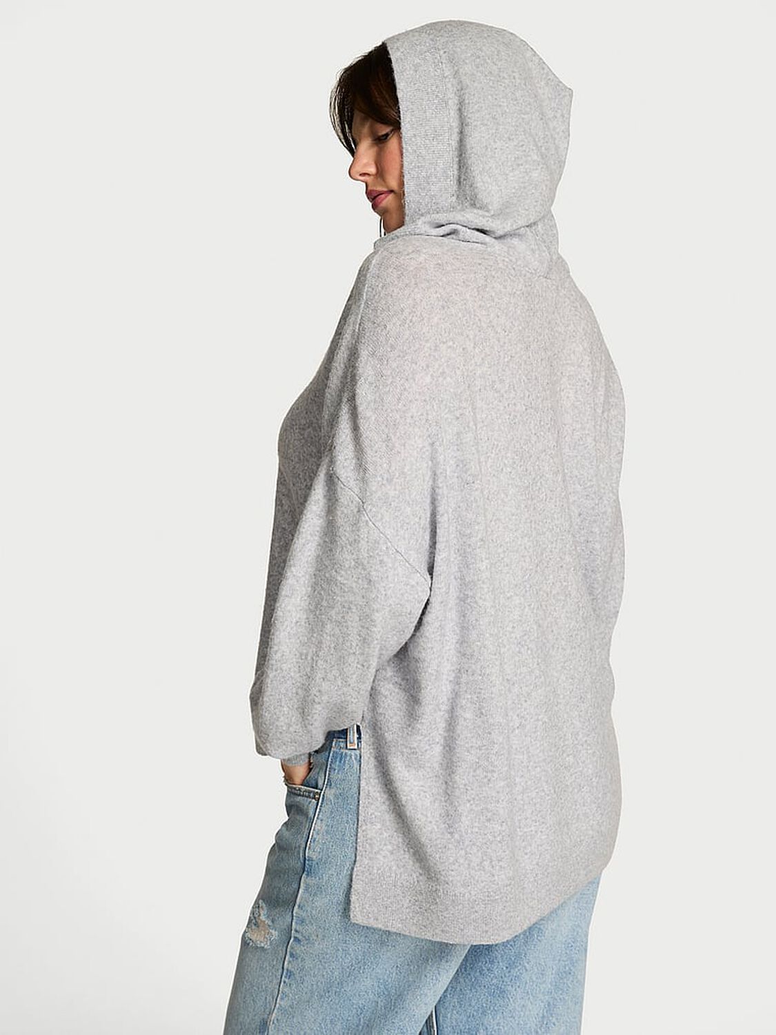 vs Victoria's Secret Luxe Knit V-Neck Hoodie Sweater 2 of 3 