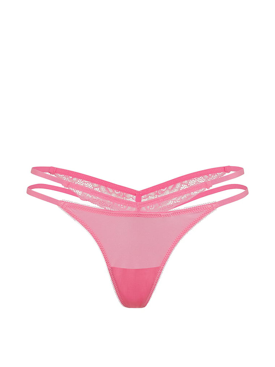 vs Very Sexy Rose Lace-Trim Strappy Cut-Out V-String Panty 3 of 3 