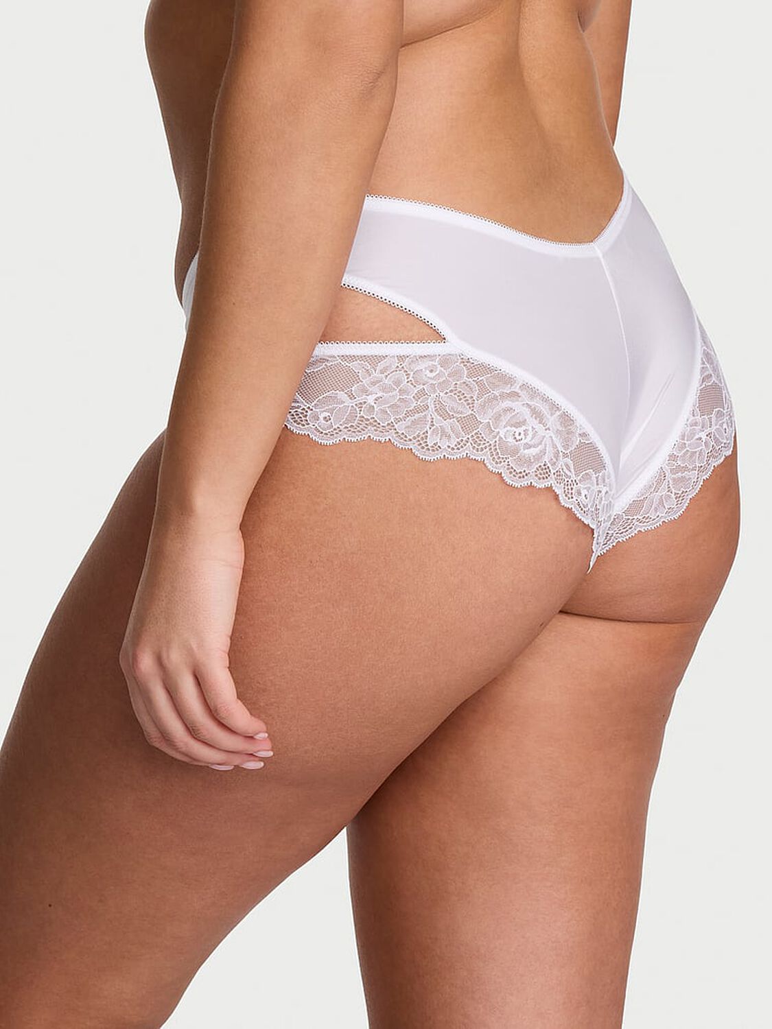 vs Very Sexy Rose Lace-Trim Cut-Out Cheeky Panty White 2 of 3 