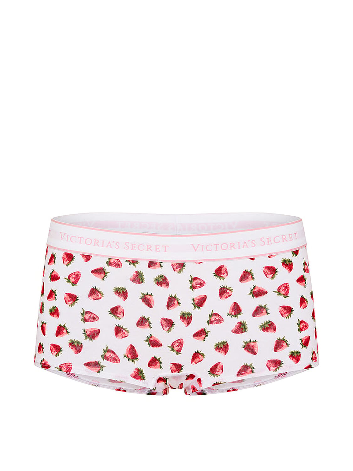 vs Cotton Logo Cotton Boyshort Panty White Strawberries 3 of 3 