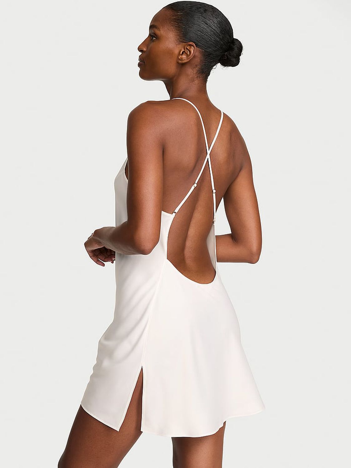 vs Victoria's Secret Satin Open-Back Slip Dress 2 of 3 