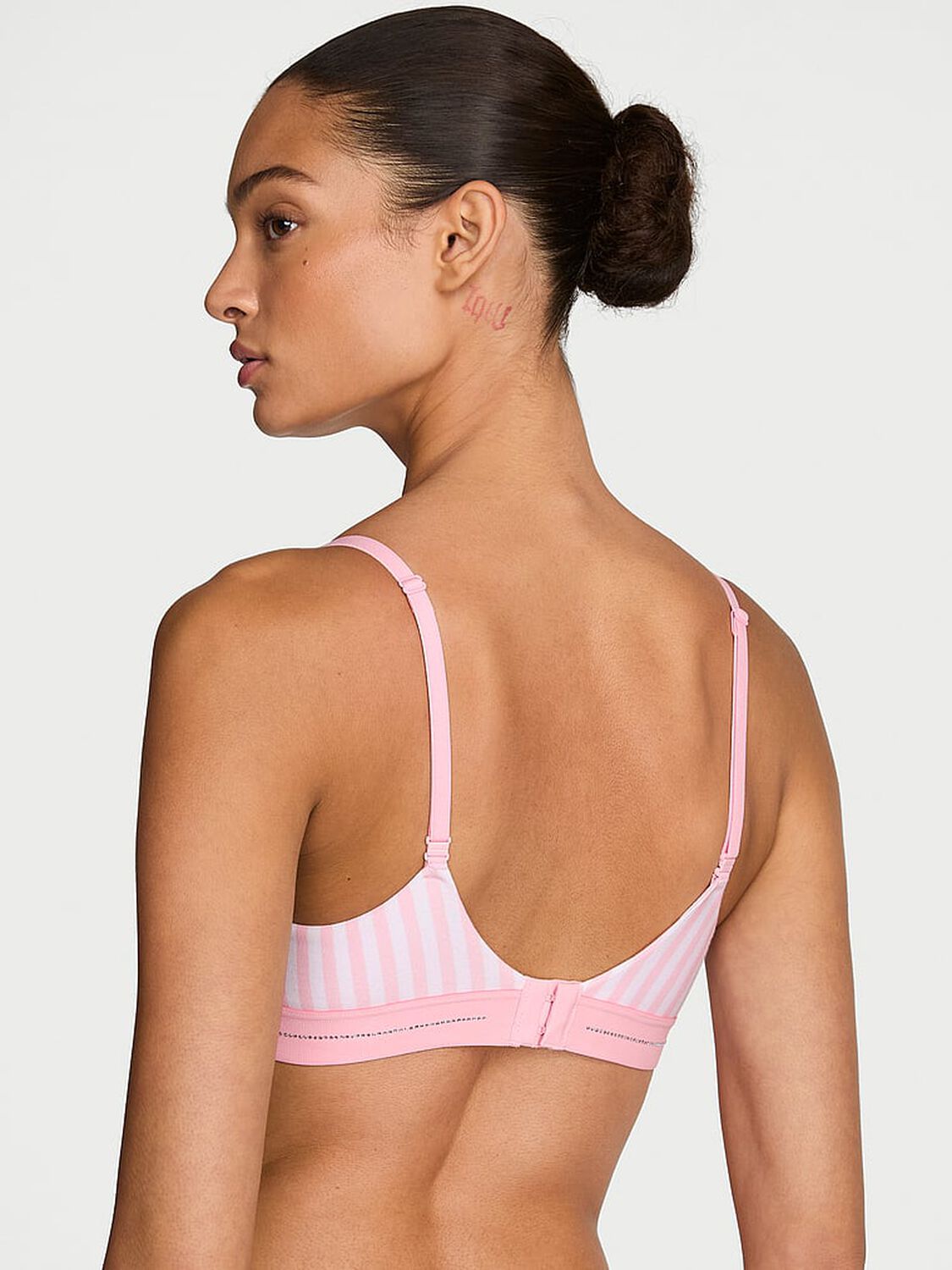 vs The T-Shirt Signature Shine Cotton Lightly Lined Demi Bra Iconic Stripe 2 of 3 