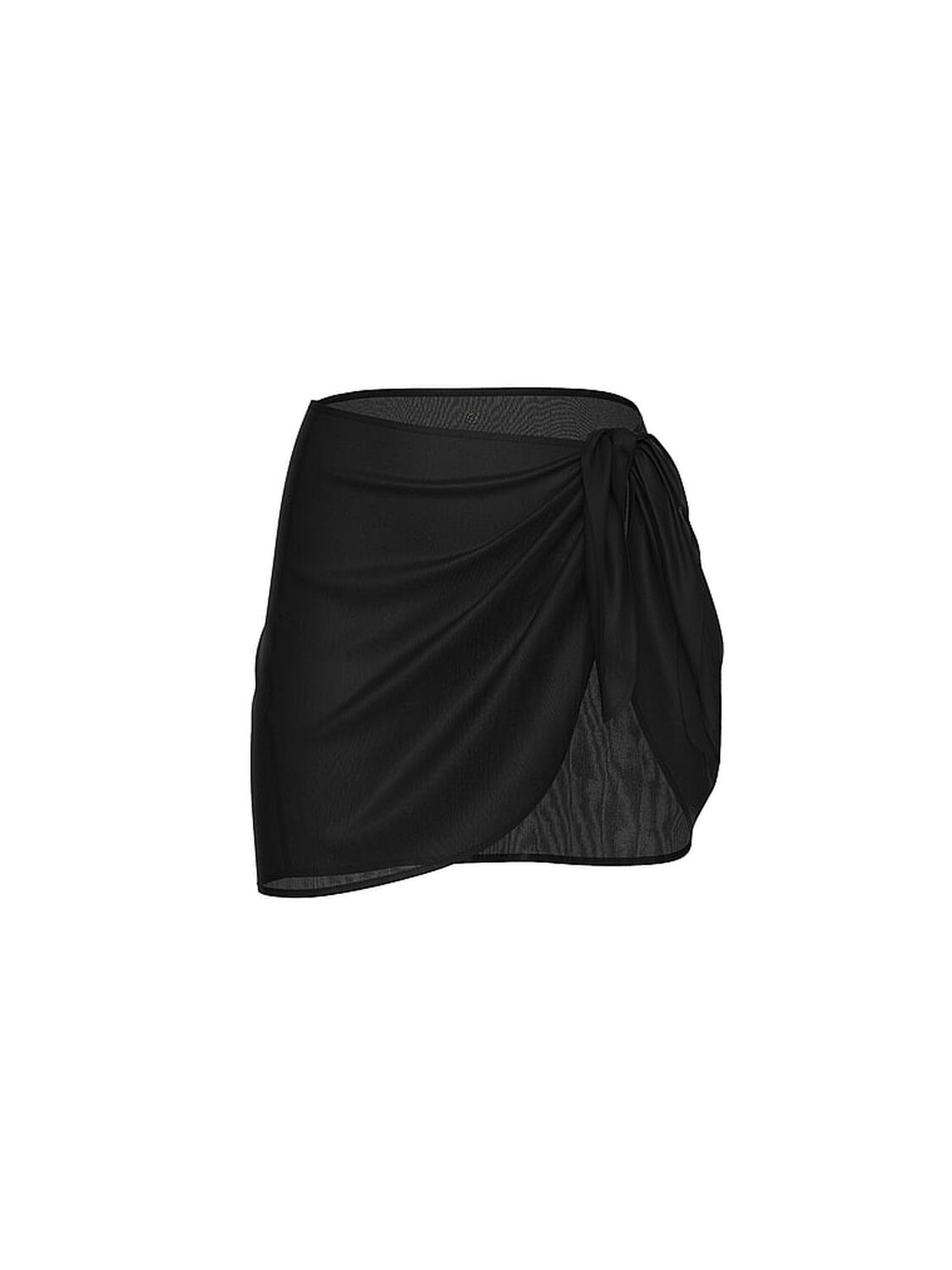 vs Victoria's Secret Swim Sheer Crinkle Mini Sarong Black 1 of 1 
