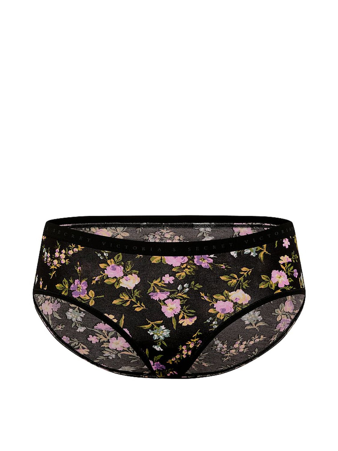 vs Victoria's Secret Stretch Cotton Hiphugger Panty Black Blooming Floral 3 of 3 