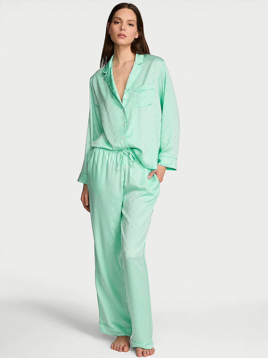 vs Victoria's Secret Signature Satin Long Pajama Set 1 of 2 