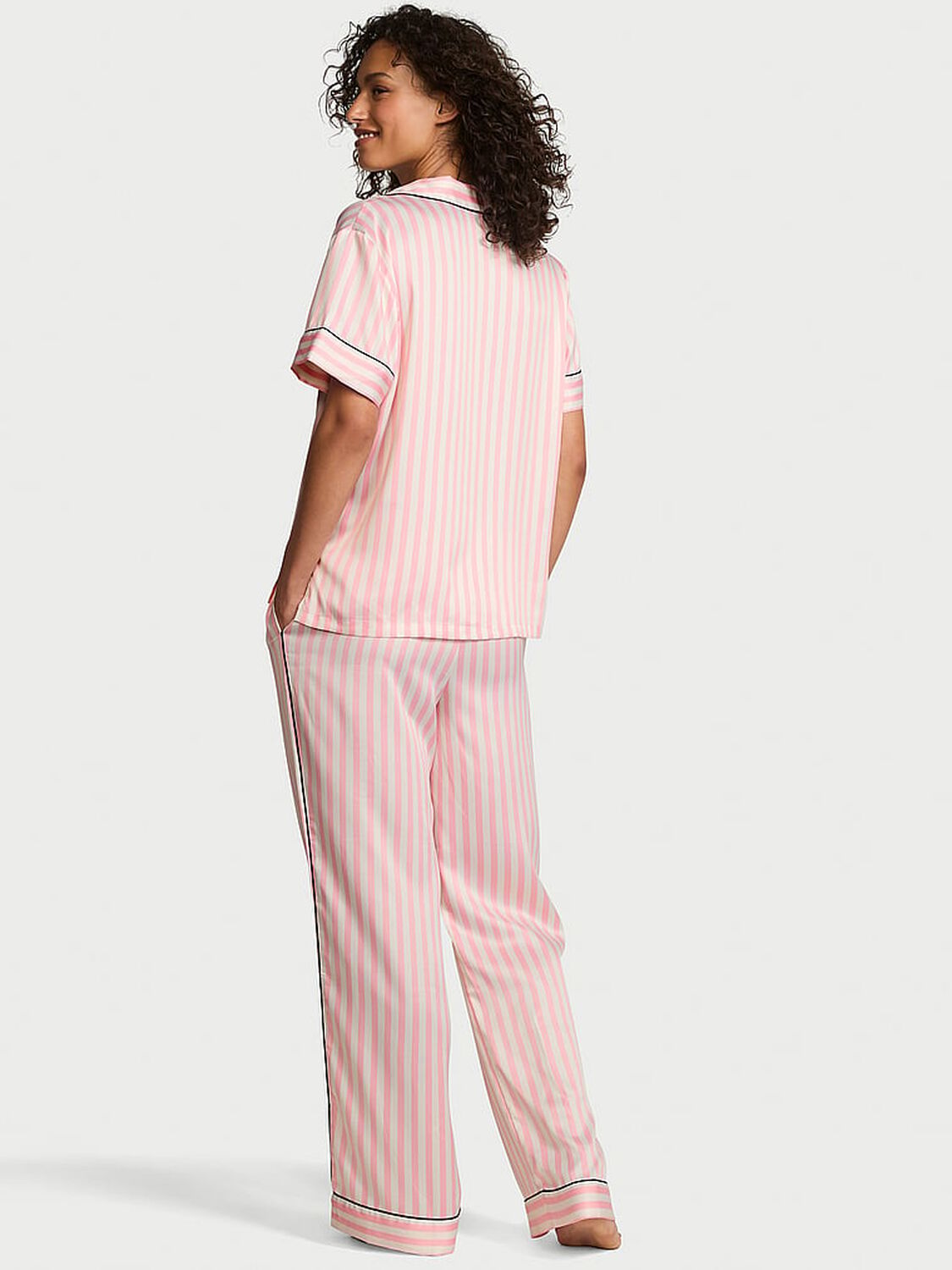 vs Victoria's Secret Glazed Satin Short-Sleeve Long Pajama Set 2 of 3 