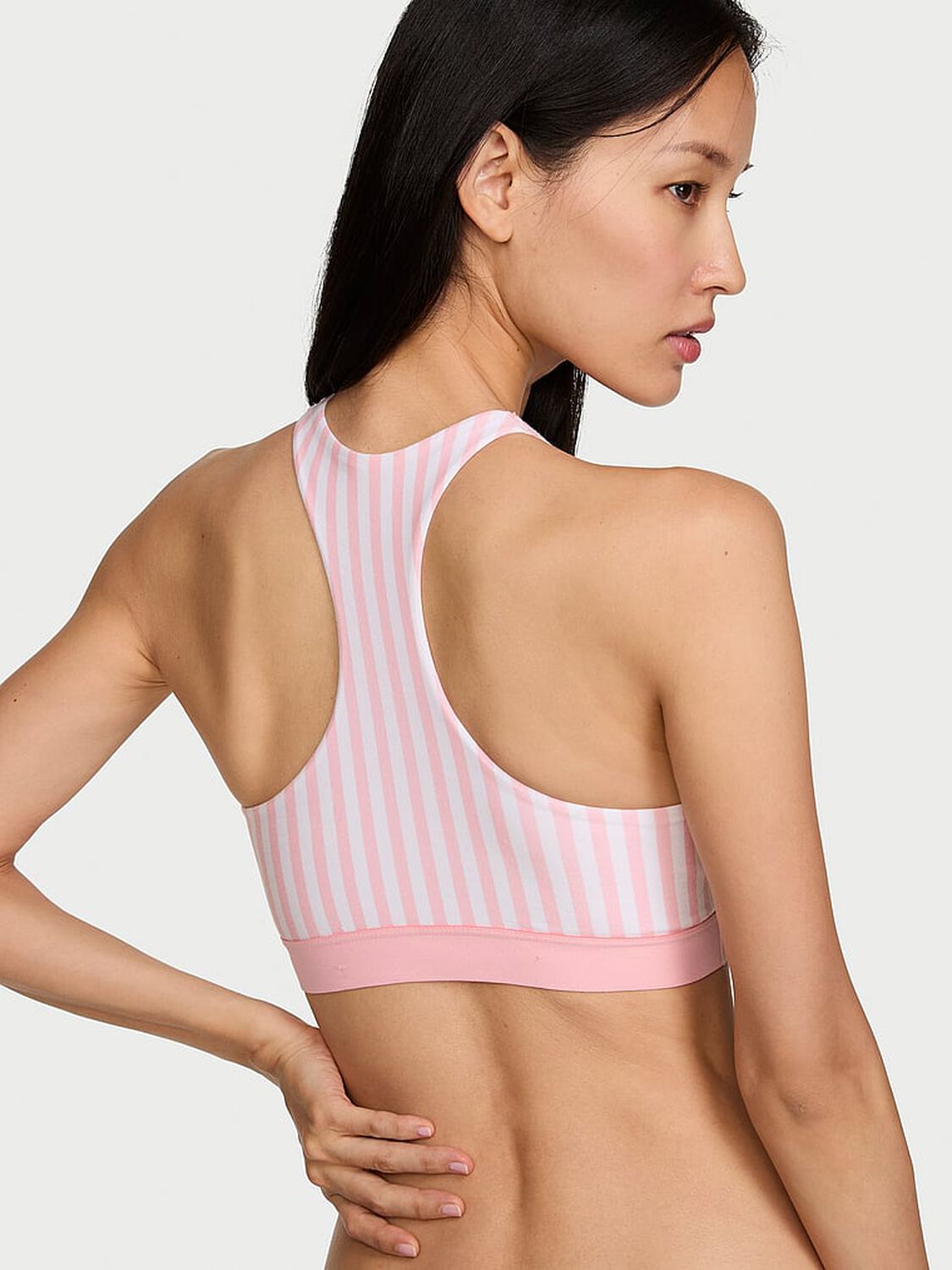 vs The T-Shirt Cotton Shine Patch Unlined High-Neck Bralette Iconic Stripe 2 of 3 