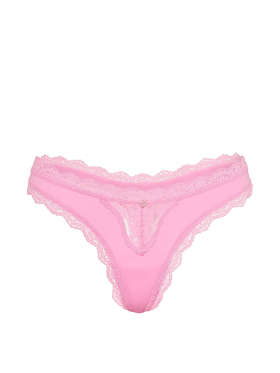 vs Dream Angels Lace-Trim Thong Panty Pink Sugar 3 of 3 