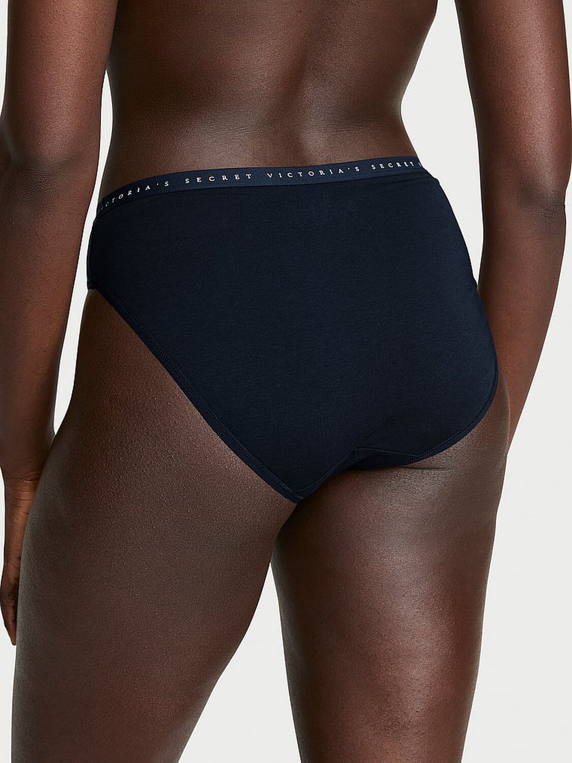 vs Victoria's Secret Stretch Cotton High-Leg Brief Panty Noir Navy 2 of 2 