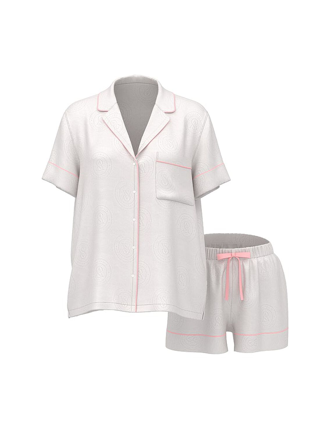 vs Victoria's Secret Signature Satin Short Pajama Set Coconut White 3 of 3 