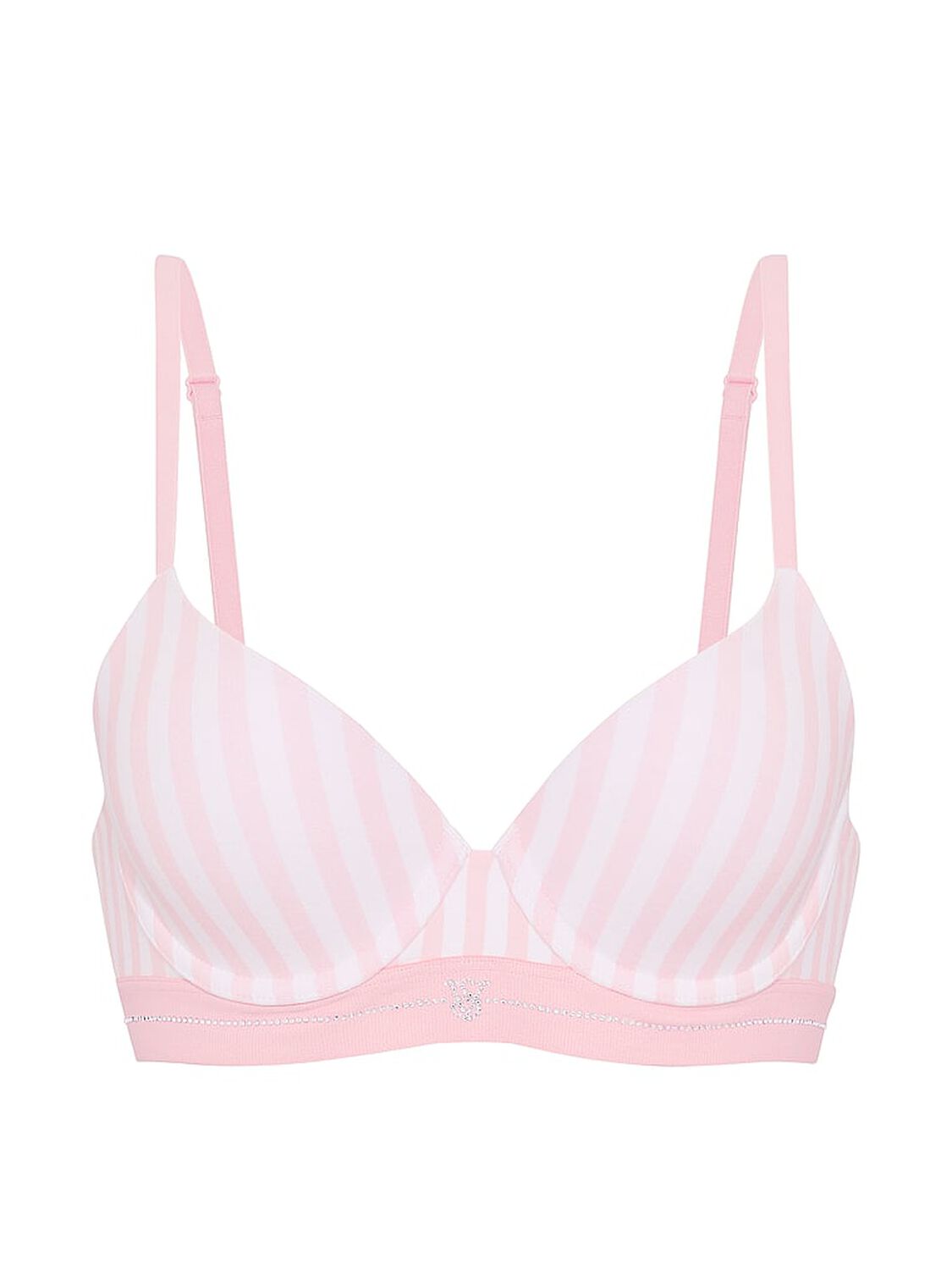 vs The T-Shirt Perfect Shape Signature Shine Cotton Push-Up Bra Iconic Stripe 3 of 3 