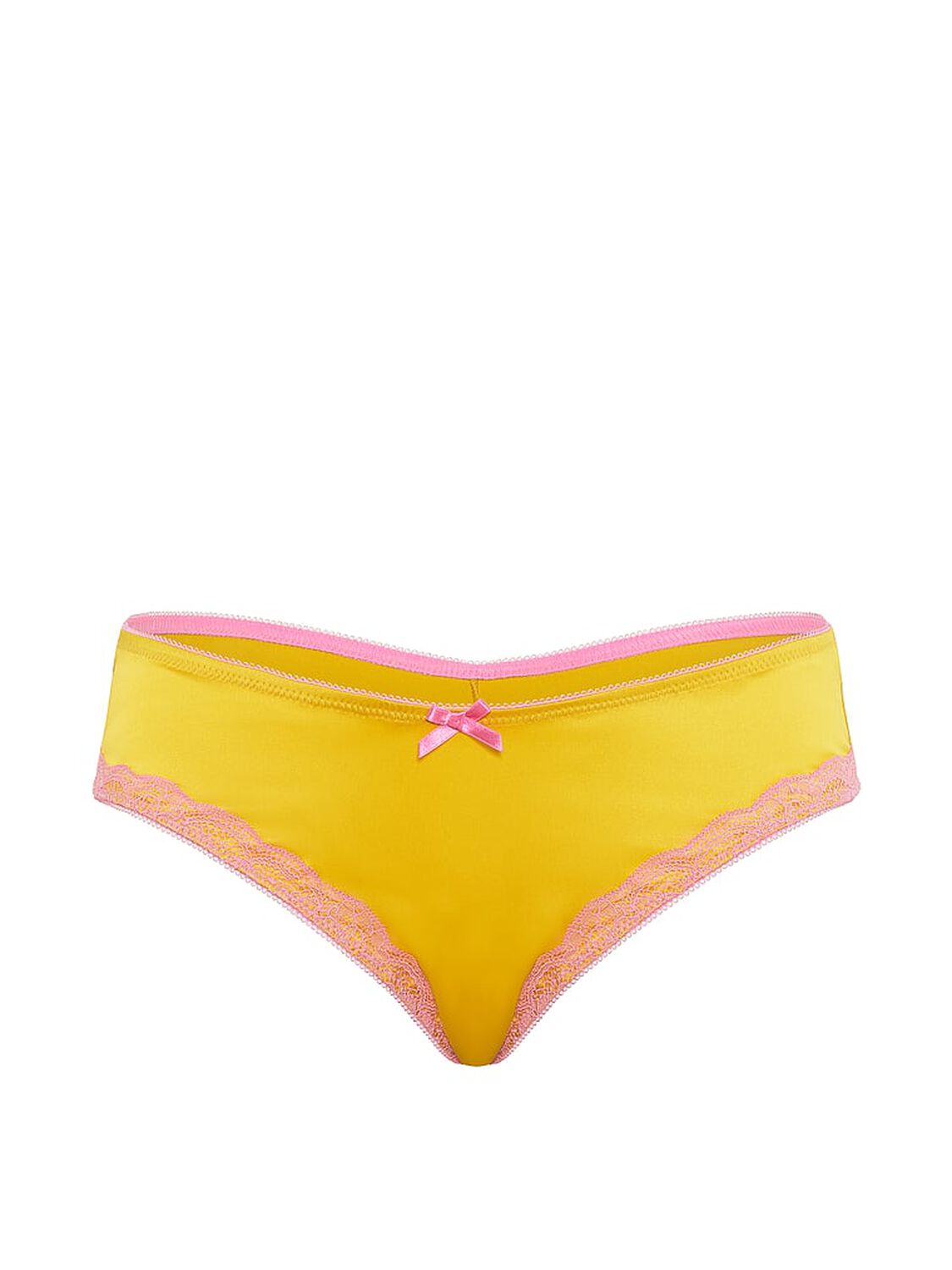 vs Victoria's Secret Tease Satin Lace-Trim Cheeky Panty Star Fruit 3 of 3 