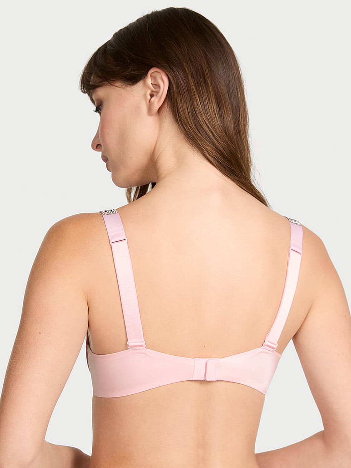 vs Very Sexy Logo Shine Strap Lightly Lined Low-Cut Demi Bra Angel Pink 2 of 4 