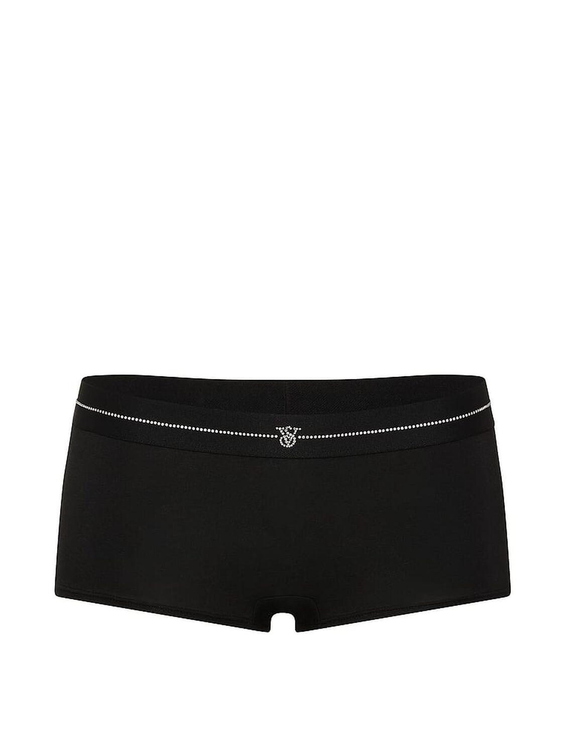 vs Cotton Shine Logo Cotton Boyshort Panty Black 3 of 3 