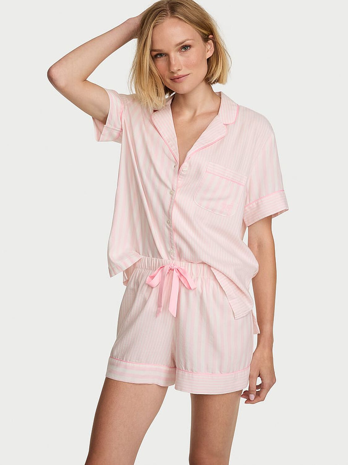 vs Victoria's Secret Flannel Short Pajama Set 1 of 4 