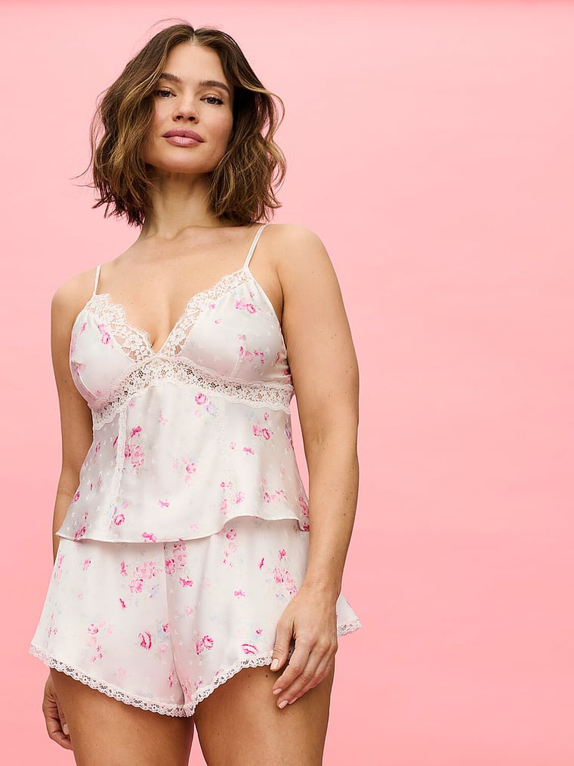 vs Dream Angels Butterflies Jacquard Cami & Short Set Pink Floral Butterflies 4 of 4 