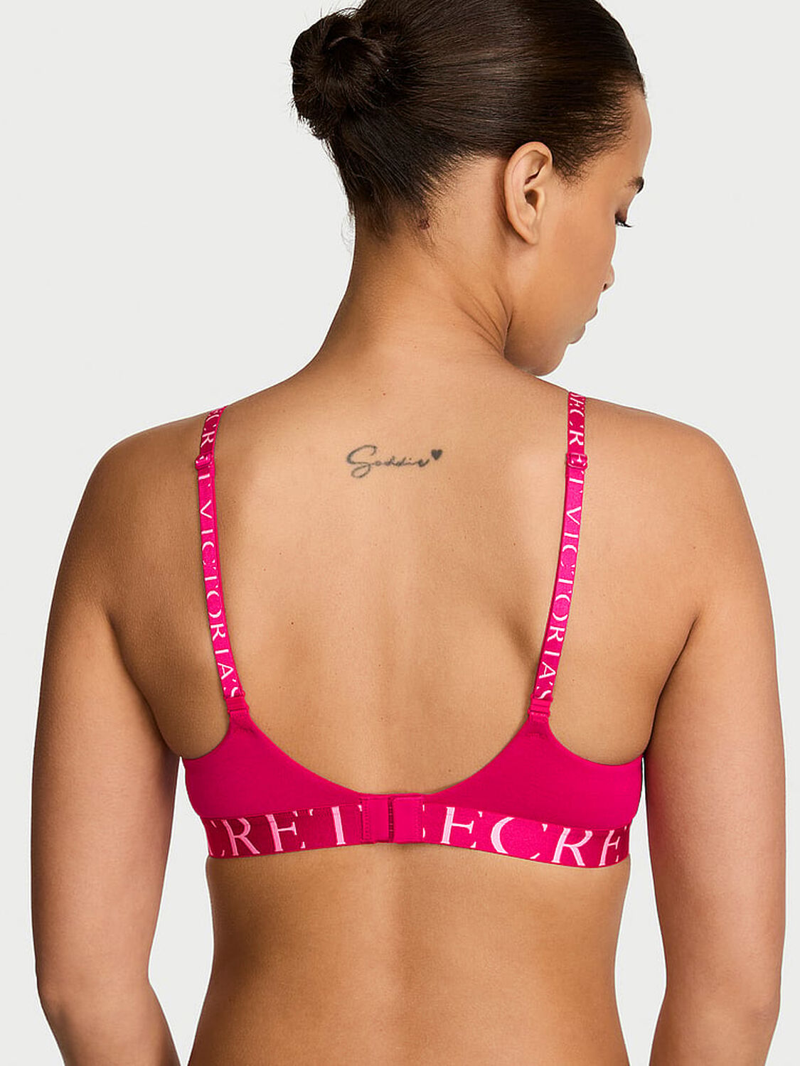 vs The T-Shirt Perfect Shape Cotton Exploded Logo Push-Up Bra Vibrant Fuchsia 2 of 3 