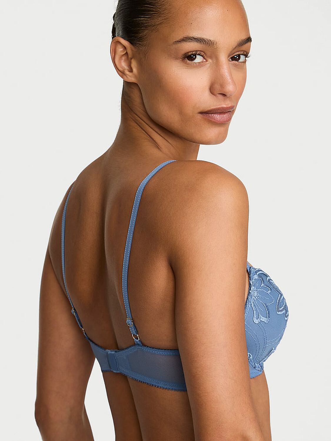 vs Very Sexy Denim Embroidery Push-Up Bra Denim Blue 2 of 3 