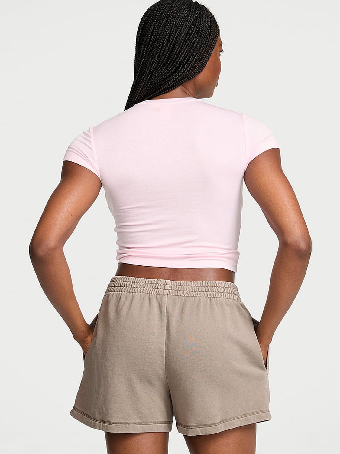 vs Angel Essentials Off-Duty Terry Lounge Shorts Turtledove Grey 2 of 3 