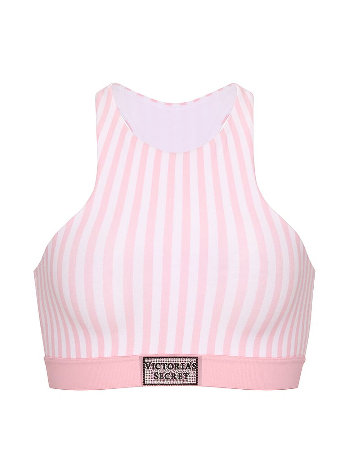 vs The T-Shirt Cotton Shine Patch Unlined High-Neck Bralette Iconic Stripe 3 of 3 