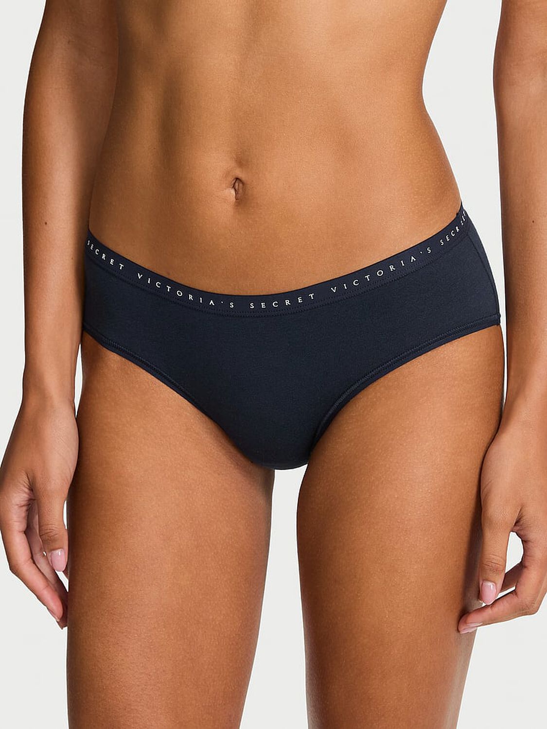vs Victoria's Secret Stretch Cotton Hiphugger Panty Noir Navy 1 of 2 
