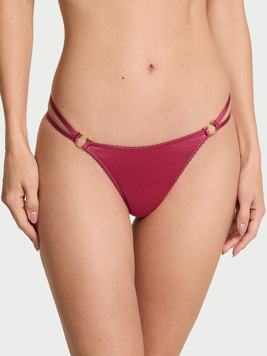 vs Very Sexy Strappy Ring Hardware Thong Panty Peony 1 of 2 