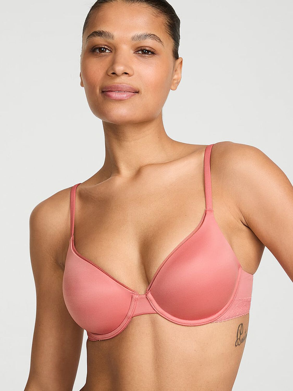 vs Body By Victoria Lace-Trim Lightly Lined Full-Coverage Bra Rose Dust 1 of 4 
