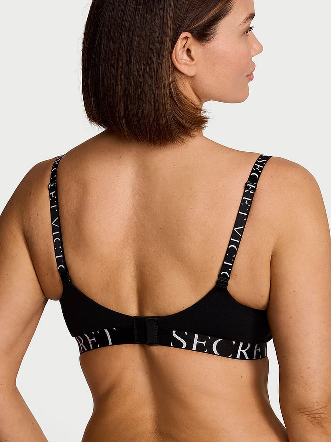 vs The T-Shirt Perfect Shape Cotton Exploded Logo Push-Up Bra Black 2 of 3 