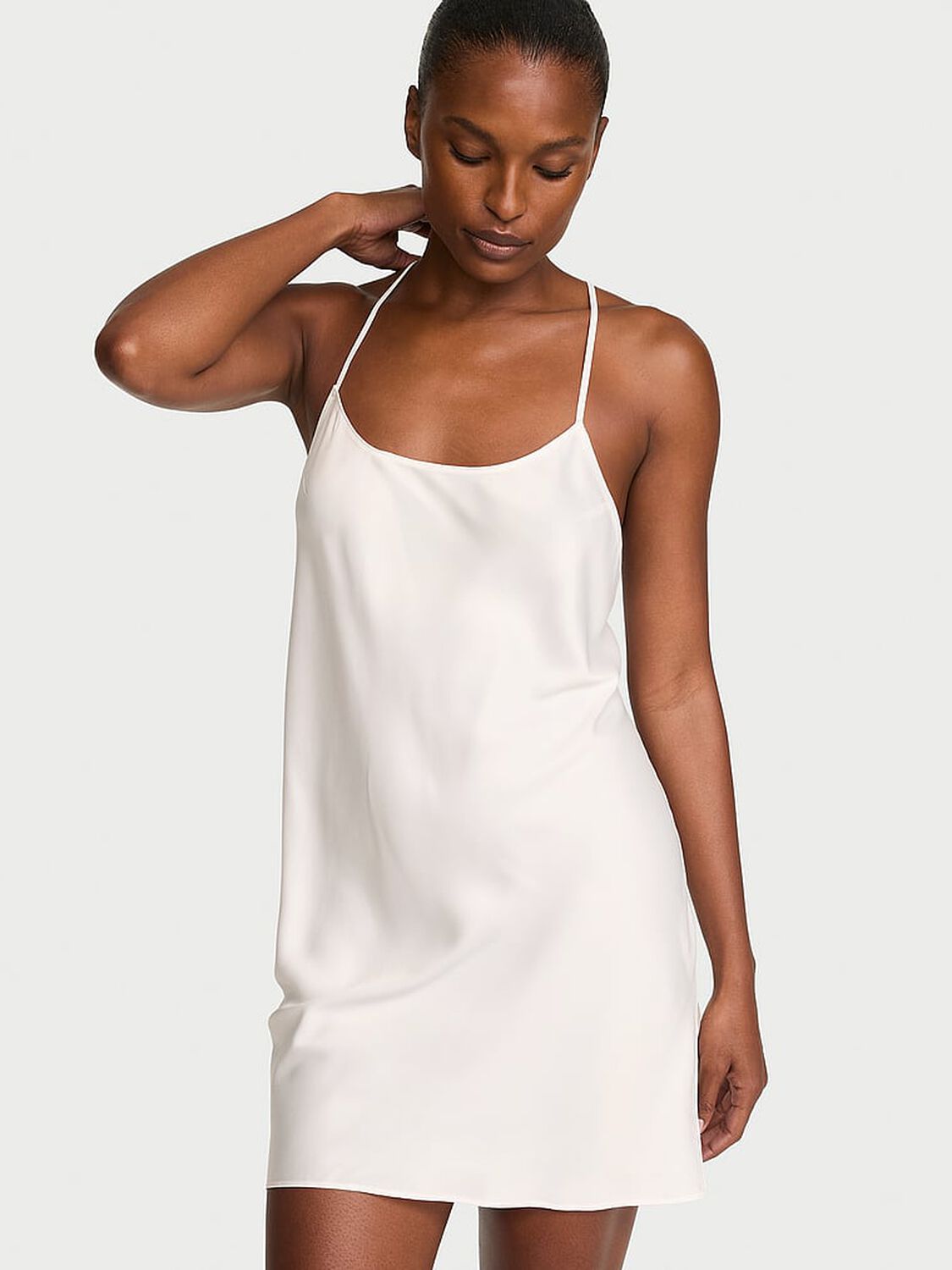 vs Victoria's Secret Satin Open-Back Slip Dress 1 of 3 