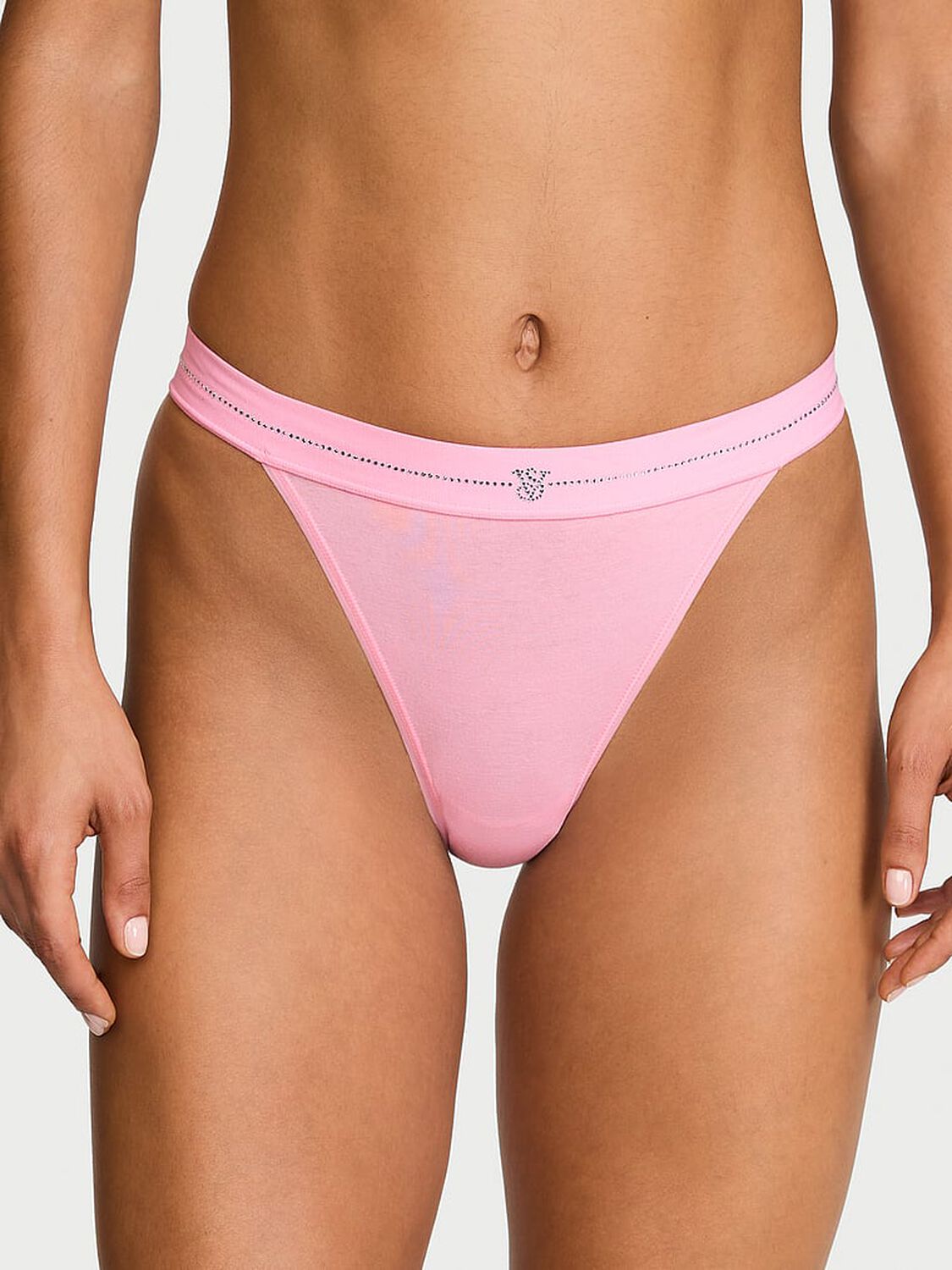 vs Cotton Shine Logo Cotton 90s Brief Panty Victoria Pink 1 of 3 