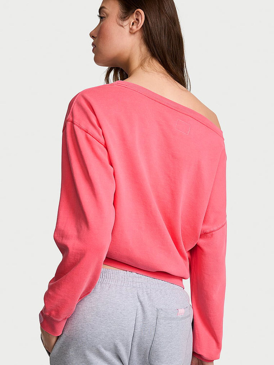 vs Angel Essentials Bridal Terry Boatneck Sweatshirt Poppy 2 of 2 