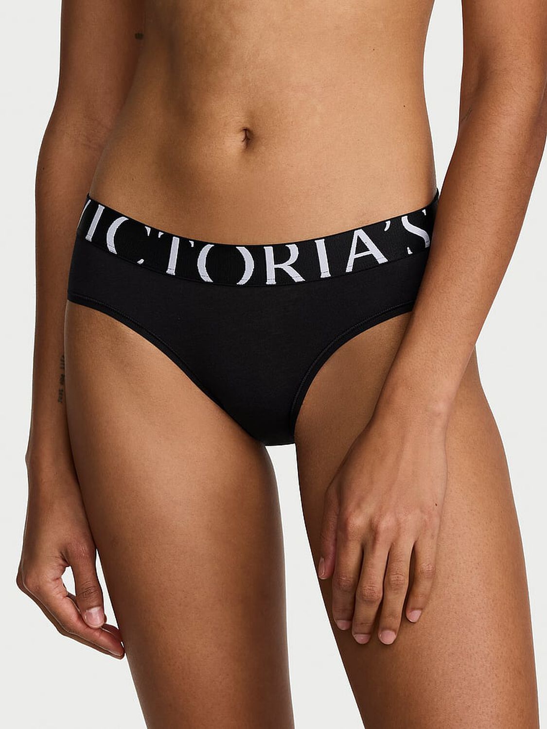 vs Cotton Exploded Logo Cotton Hiphugger Panty Black 1 of 3 