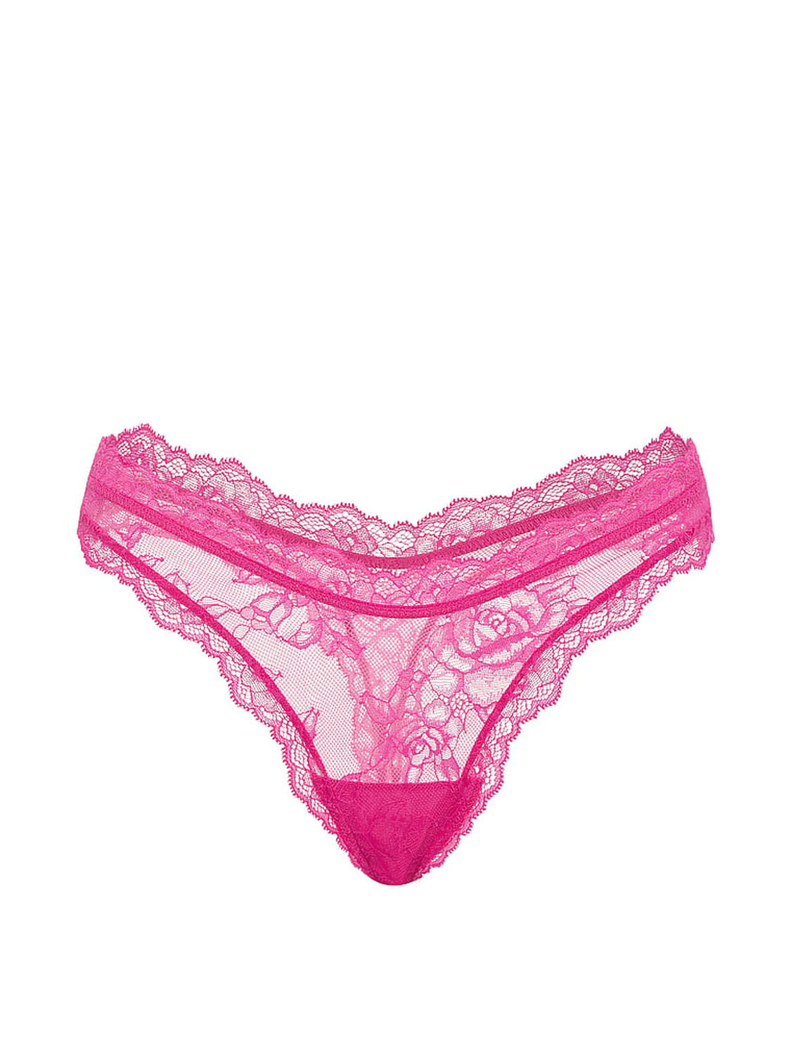 vs Very Sexy Rose Lace High-Leg Thong Panty Pink Fire 3 of 3 