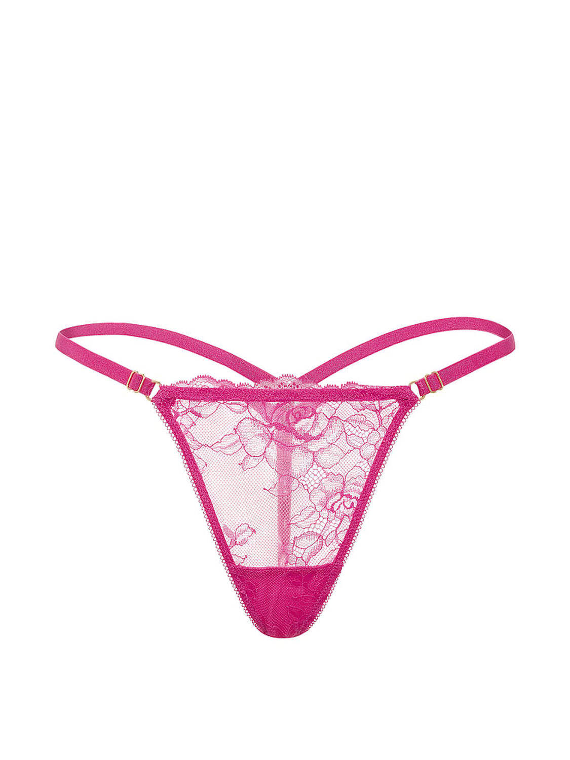 vs Very Sexy Rose Lace Adjustable V-String Panty Pink Fire 3 of 3 