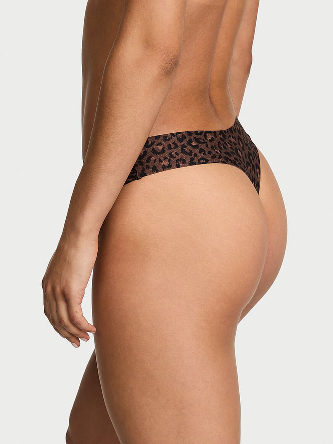 vs Body By Victoria Body by Victoria Flex Mid-Rise Thong Panty Ganache Leopard 3 of 4 