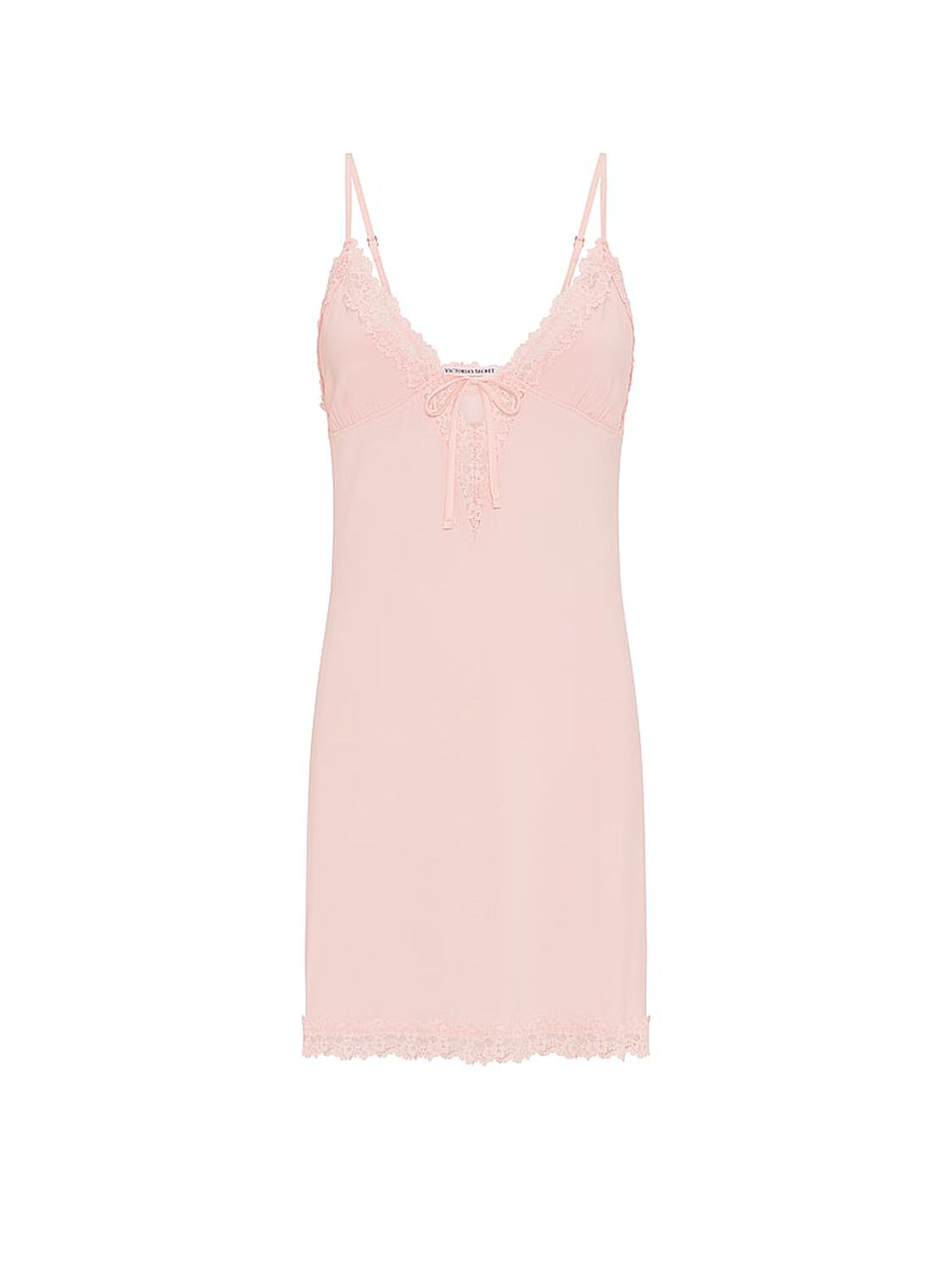 vs Victoria's Secret SoSoft&trade; Modal Lace-Trim Tie-Front Slip Dress 3 of 3 