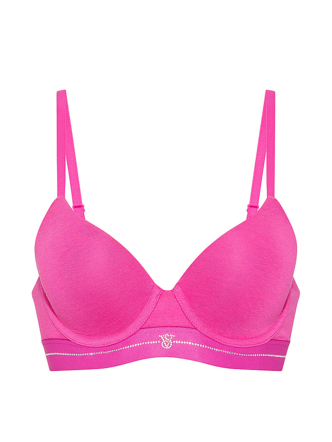 vs The T-Shirt Perfect Shape Signature Shine Cotton Push-Up Bra Pink Fire 3 of 3 