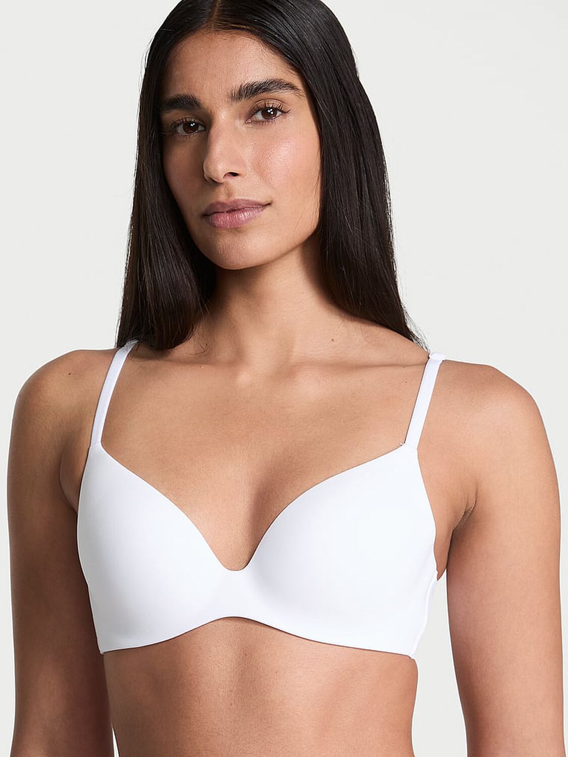 vs Body By Victoria FlexFactor Lightly Lined Plunge Demi Bra Vs White 1 of 3 