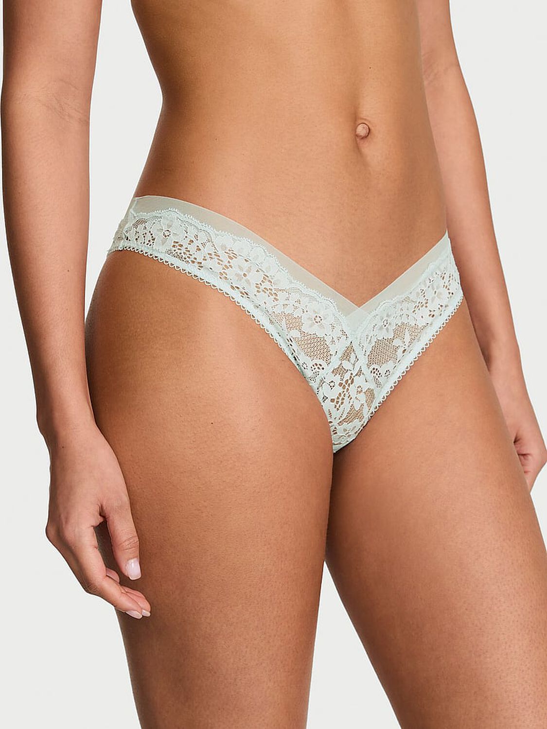 vs Dream Angels Lace & Mesh Brazilian Panty Bliss 1 of 2 
