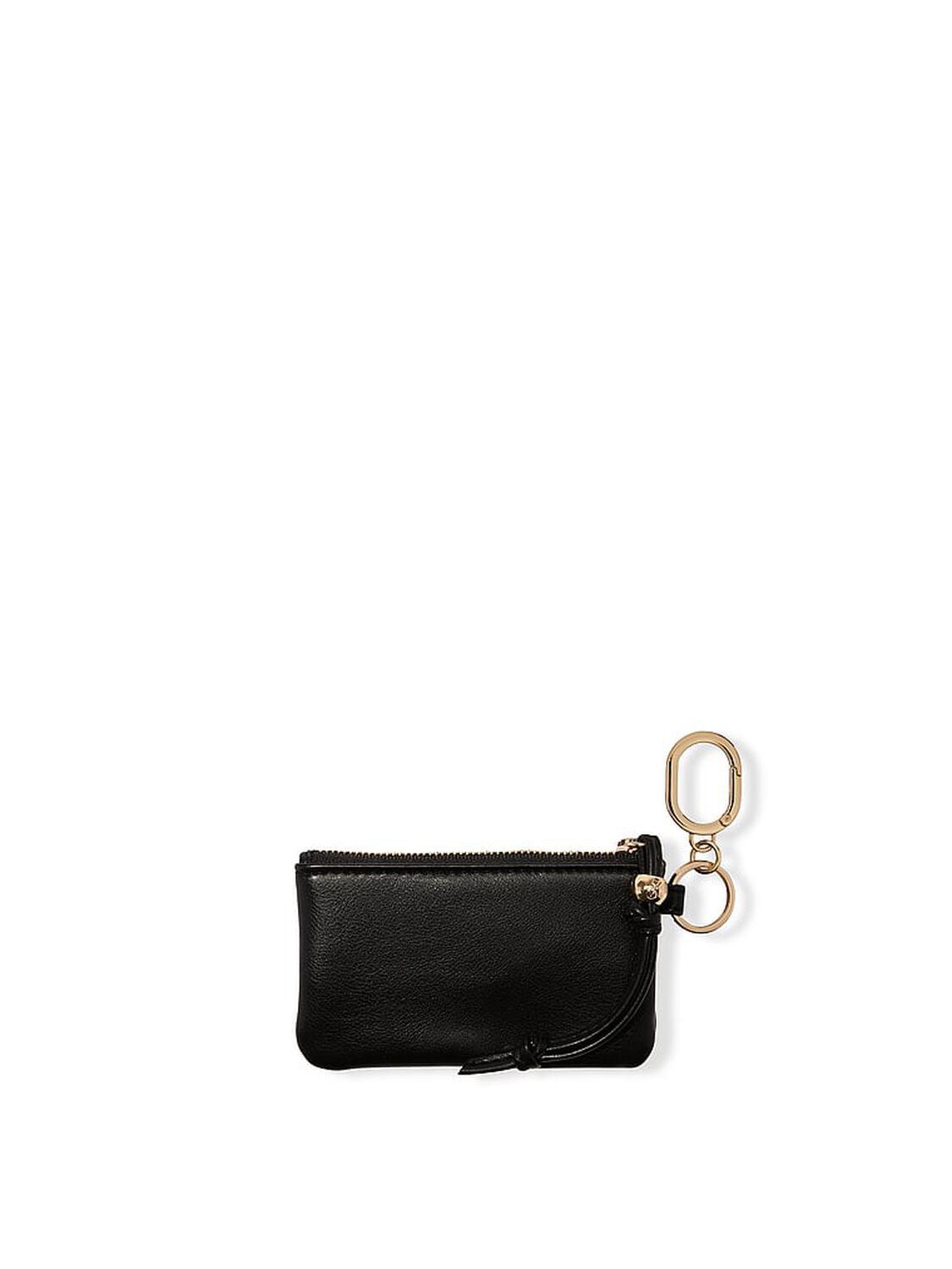 vs Victoria's Secret Zip Coin Purse Keychain Black Nappa 1 of 2 
