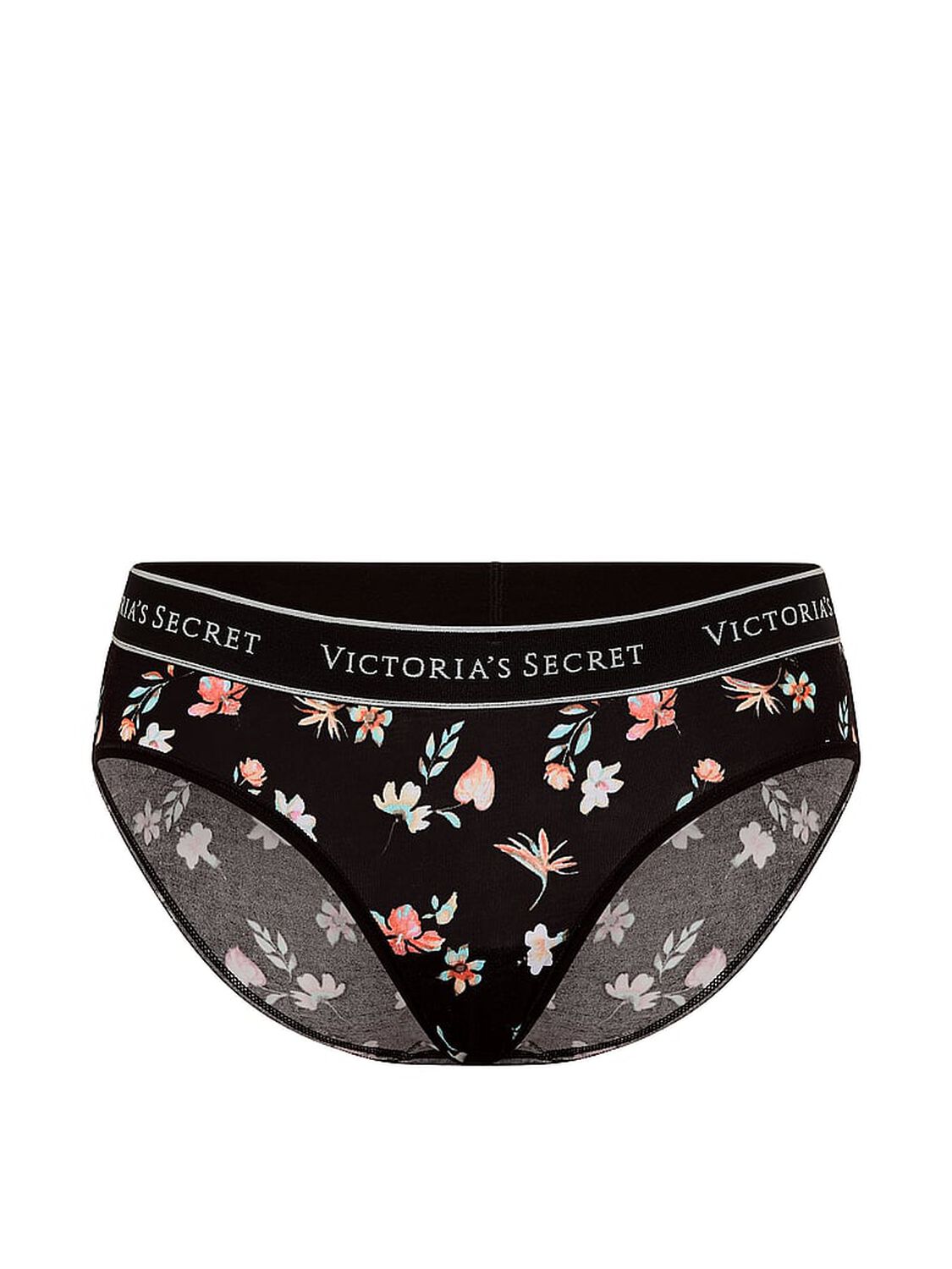 vs Cotton Logo Cotton Hiphugger Panty Black Floral 3 of 3 